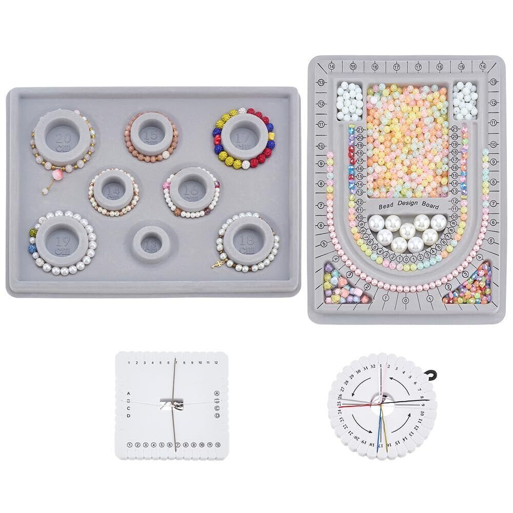 8250 4PCS Bead Boards for Jewelry Making, Beading Plate Tray Flocked Bead